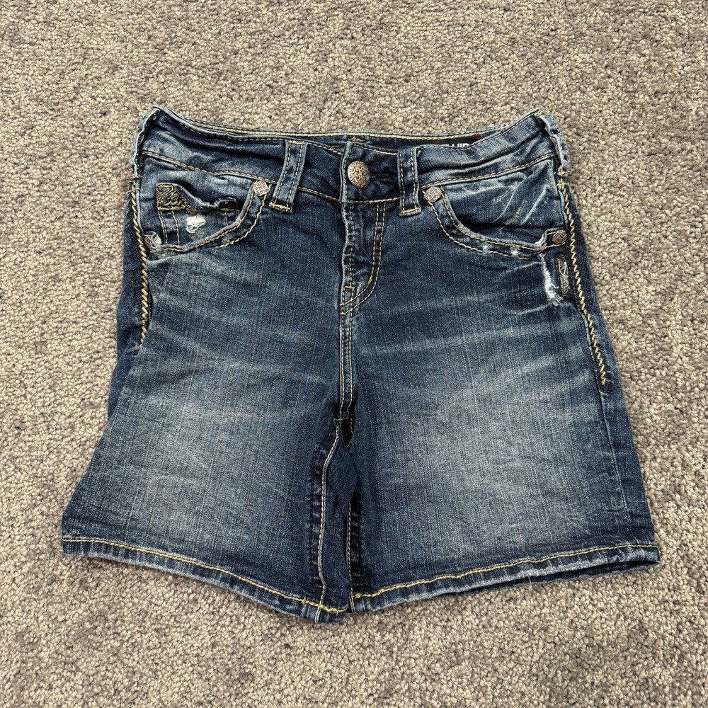 Silver Jeans Shorts Womens 25/4 Suki Mid Short Fluid Denim Medium Wash Casual